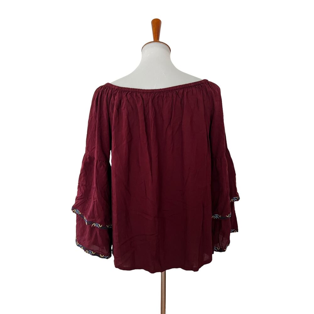 Solitaire Anthropologie Womens Floral Embroidered Boho Blouse Top S Small - Picture 3 of 9